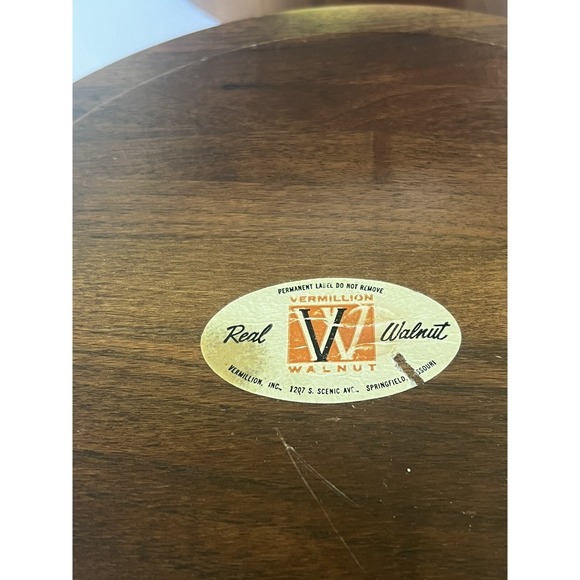 Ice Bucket Walnut Wood Vermillion Brass Vintage‎ liner bucket  MCM - Picture 4 of 12